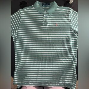 Polo Ralph Lauren - Short Sleeve Polo - XL - Light Green w/ Pink Logo